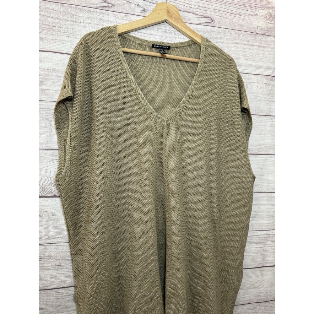 EILLEN FISHER 100% Organic Linen DELAVE V-NECK TOP SIZE XL - Picture 5 of 9